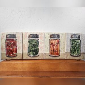 Farmhouse Style Mason Jar Canvas Wall Art